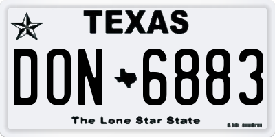 TX license plate DON6883