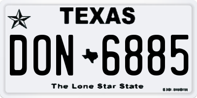 TX license plate DON6885