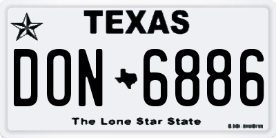 TX license plate DON6886