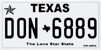 TX license plate DON6889