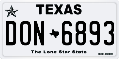 TX license plate DON6893