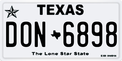 TX license plate DON6898