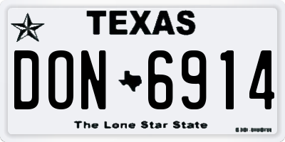 TX license plate DON6914
