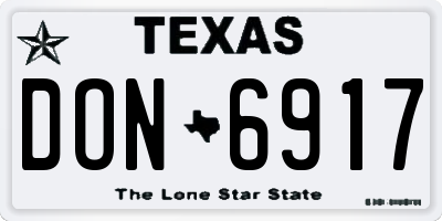 TX license plate DON6917