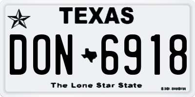 TX license plate DON6918