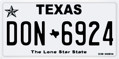 TX license plate DON6924