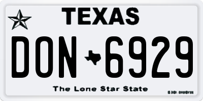 TX license plate DON6929