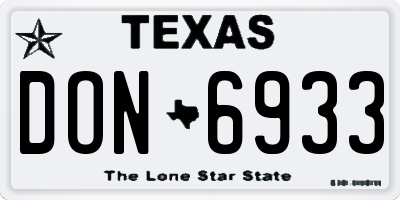 TX license plate DON6933