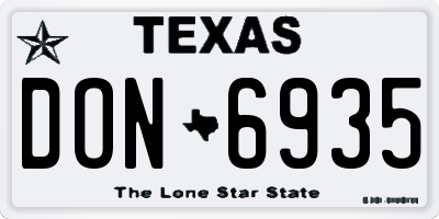 TX license plate DON6935
