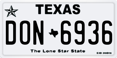 TX license plate DON6936