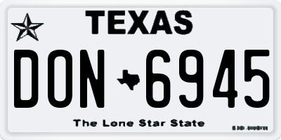 TX license plate DON6945