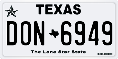 TX license plate DON6949
