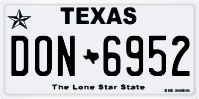 TX license plate DON6952