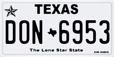 TX license plate DON6953