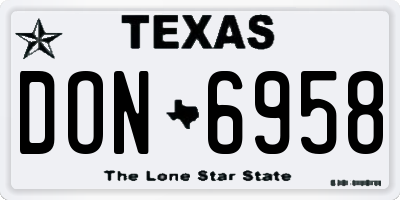 TX license plate DON6958