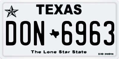 TX license plate DON6963