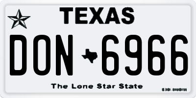 TX license plate DON6966