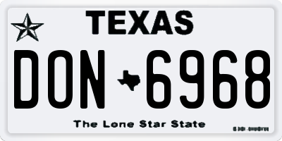 TX license plate DON6968