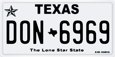 TX license plate DON6969