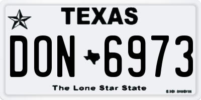 TX license plate DON6973