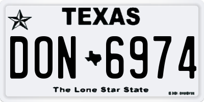 TX license plate DON6974