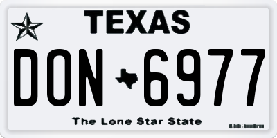 TX license plate DON6977