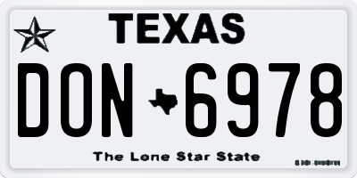 TX license plate DON6978