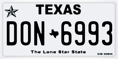 TX license plate DON6993