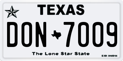 TX license plate DON7009