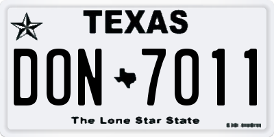 TX license plate DON7011