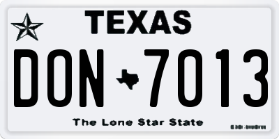 TX license plate DON7013