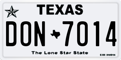 TX license plate DON7014