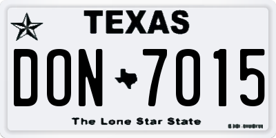 TX license plate DON7015