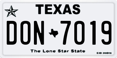 TX license plate DON7019