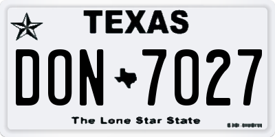 TX license plate DON7027