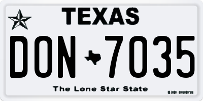 TX license plate DON7035