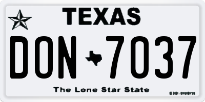TX license plate DON7037