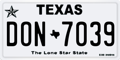 TX license plate DON7039