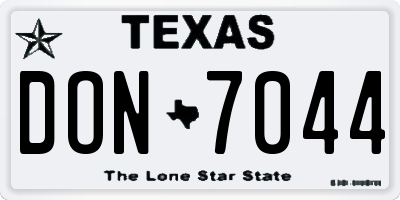 TX license plate DON7044