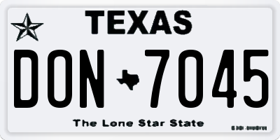 TX license plate DON7045