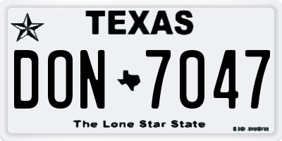 TX license plate DON7047