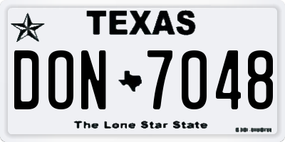 TX license plate DON7048