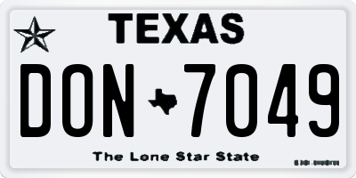TX license plate DON7049