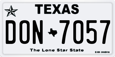 TX license plate DON7057