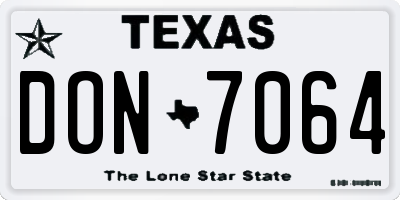 TX license plate DON7064