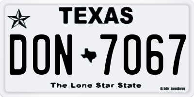 TX license plate DON7067