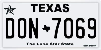 TX license plate DON7069