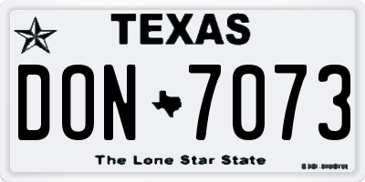 TX license plate DON7073
