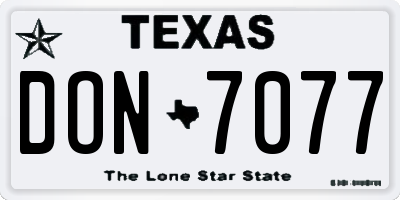 TX license plate DON7077