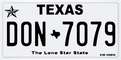 TX license plate DON7079